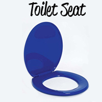 Toilet Seat Blue with lid - plastic hinges