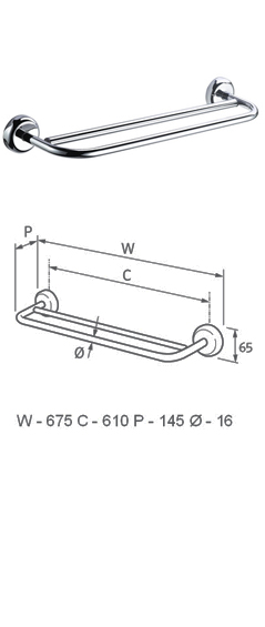 Double Towel Rail (610mm)