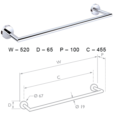 Science Single Towel Rail