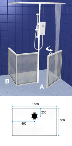 Wetroom Standard Shower Door Pack WF28 1500 x 800