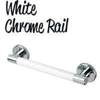 Straight White Chrome Grab Rail